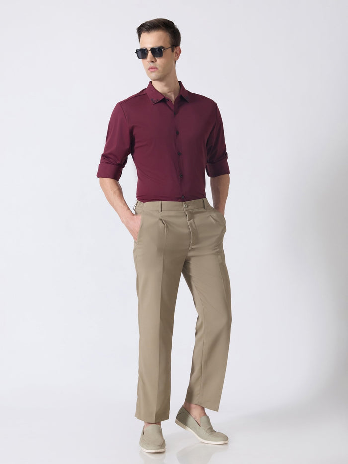 Nemo-6 - Stone Embellished Shirt - Maroon