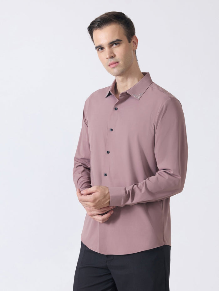 Nemo-6 - Stone Embellished Shirt - Mauve