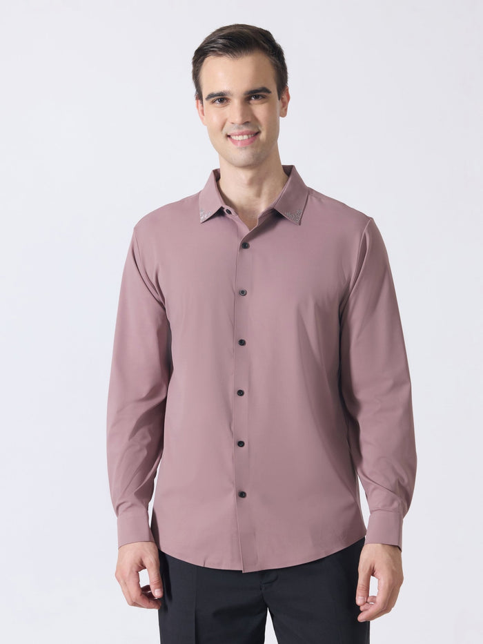 Nemo-6 - Stone Embellished Shirt - Mauve