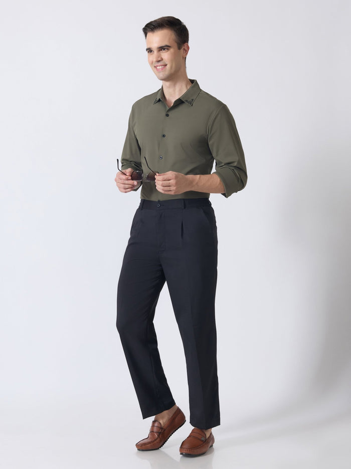 Nemo-6 - Stone Embellished Shirt - Olive Green