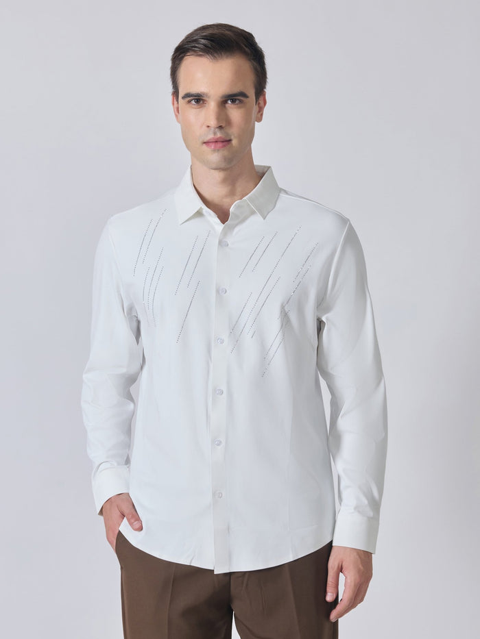 Nemo-7 - Stone Embellished Shirt - White