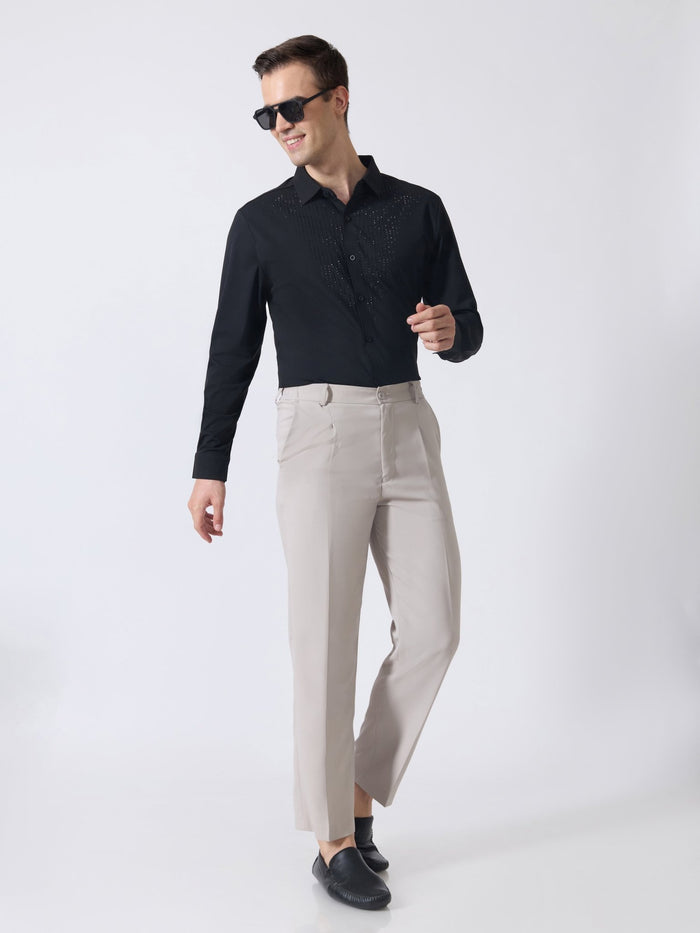 Nemo-8 - Stone Embellished Shirt - Black
