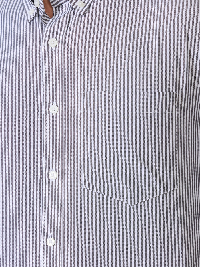 Neocut - Relaxed Striped Oxford Shirt - Black