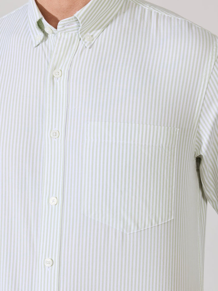 Neocut - Relaxed Striped Oxford Shirt - Light Green