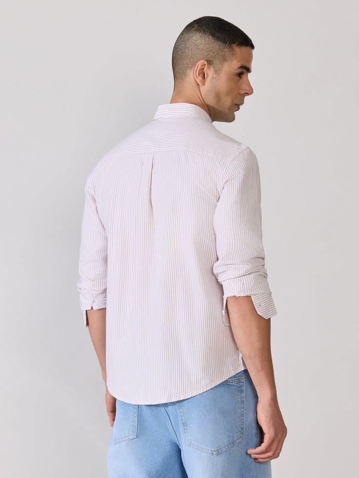 Neocut - Relaxed Striped Oxford Shirt - Peach