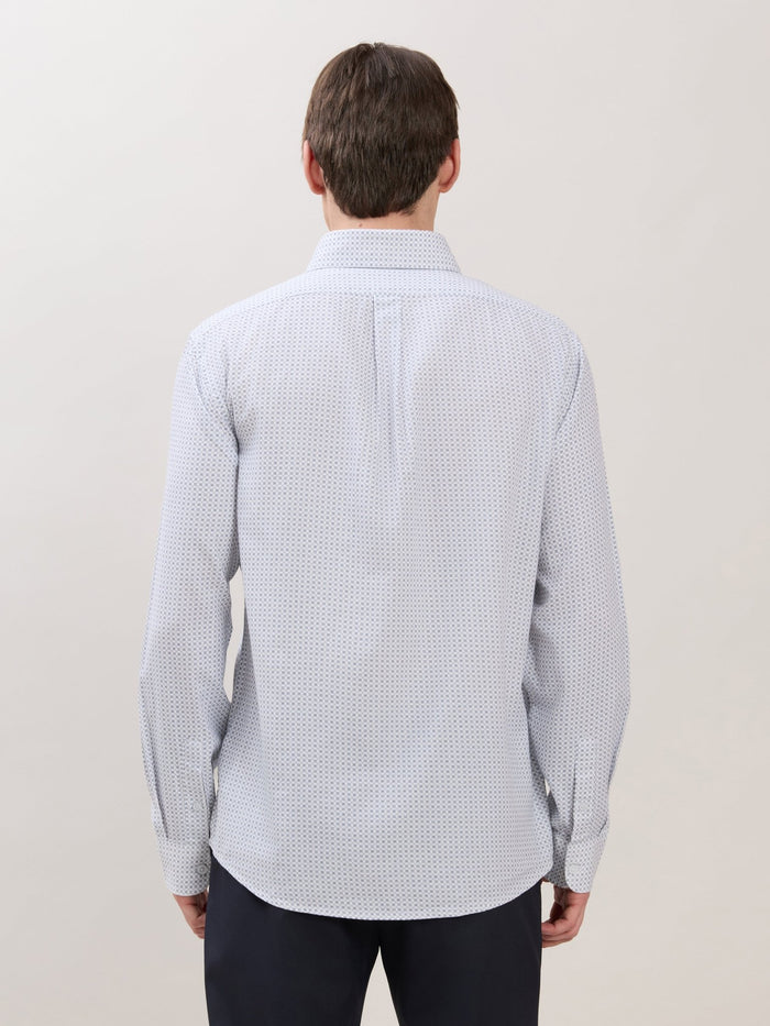 Men's Smart Fit Printed Cotton Shirt - Light Blue