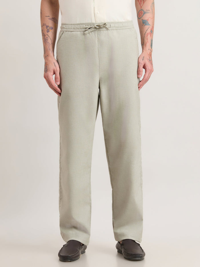 Nesisor - Straight Fit Casual Pant - Fog Green