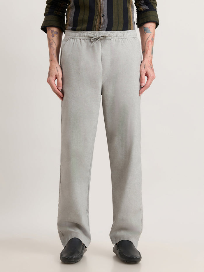 Nesisor - Straight Fit Casual Pant - Light Grey
