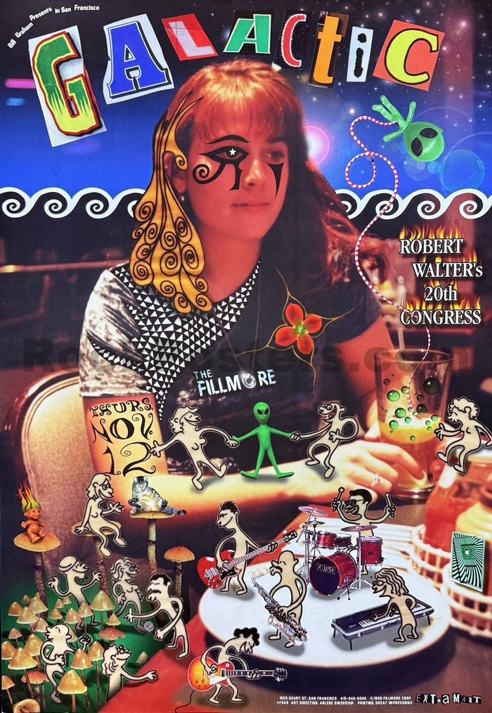 NF-348 - Galactic - 1998 Poster - The Fillmore - Near Mint Minus - SF Rock Posters & Collectibles