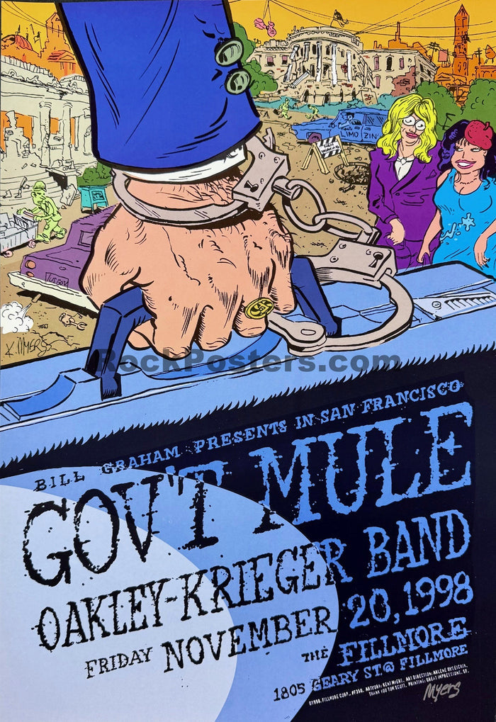 NF-350 - Gov't Mule - 1998 Poster - The Fillmore - Near Mint Minus - SF Rock Posters & Collectibles
