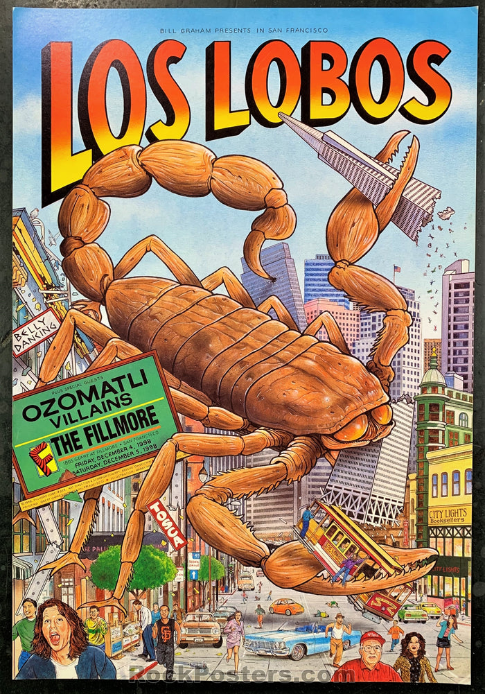 NF-354 - Los Lobos - Harry Rossit - 1998 Poster - The Fillmore - Near Mint Minus - SF Rock Posters & Collectibles