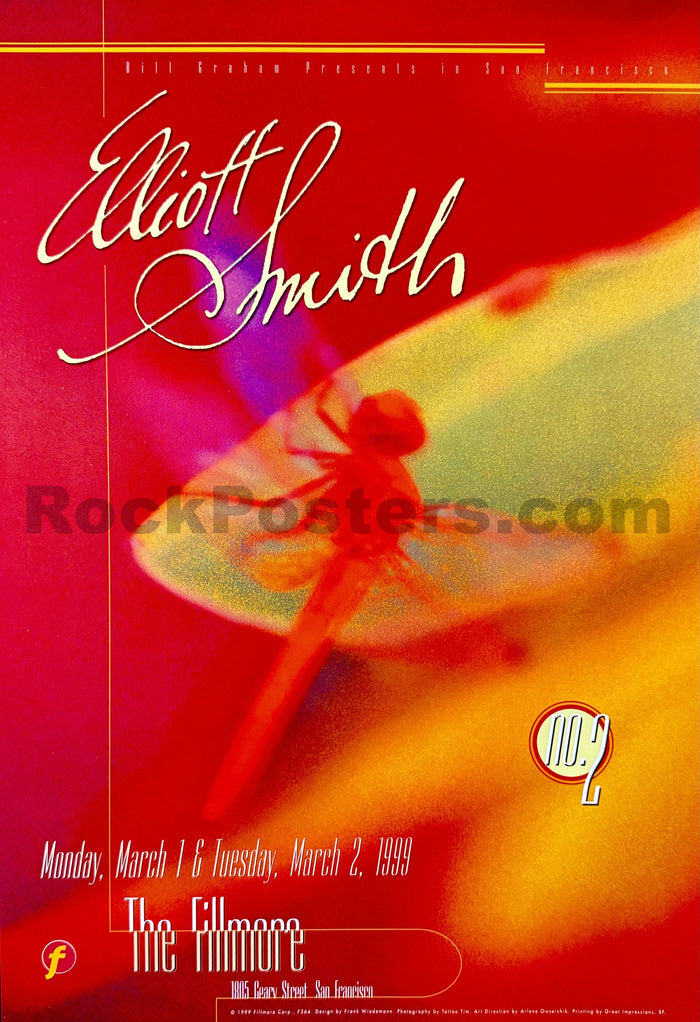 NF-364 - Elliott Smith - 1999 Poster - The Fillmore - Near Mint Minus - SF Rock Posters & Collectibles