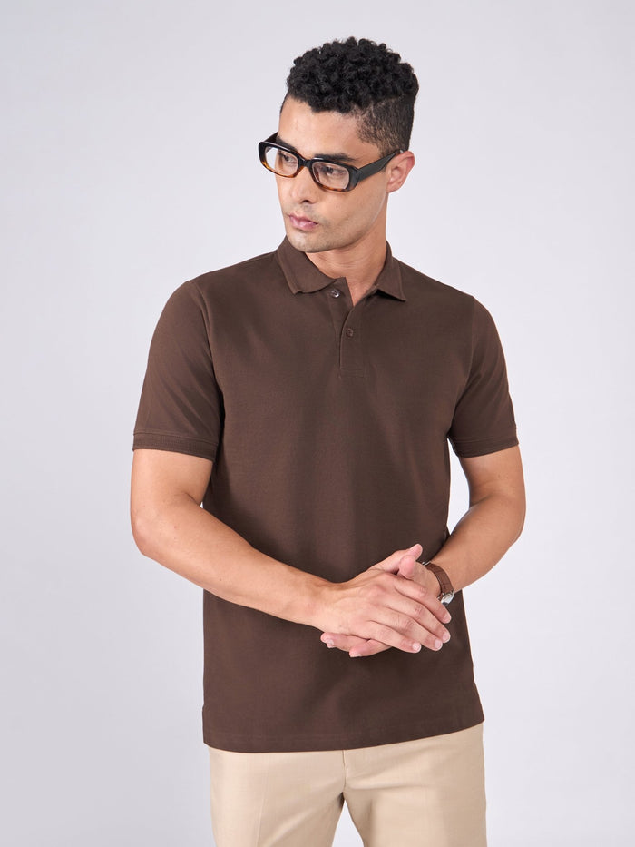 Men's Polo T-Shirt - dark coffee