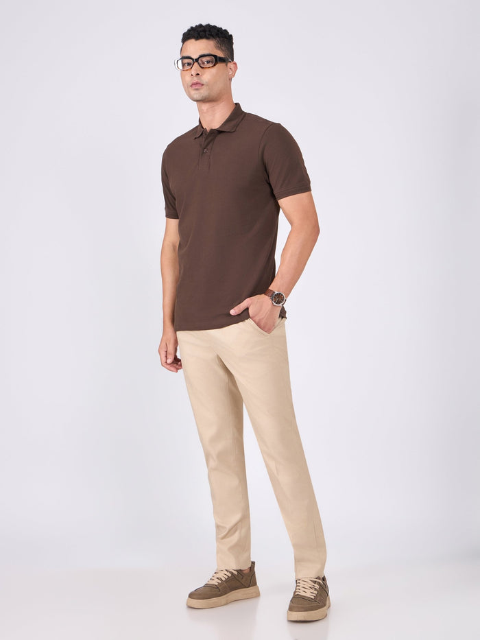 Men's Polo T-Shirt - dark coffee