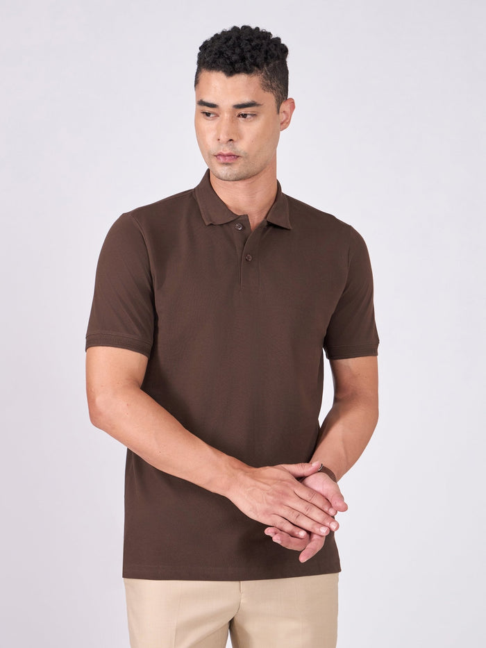 Men's Polo T-Shirt - dark coffee