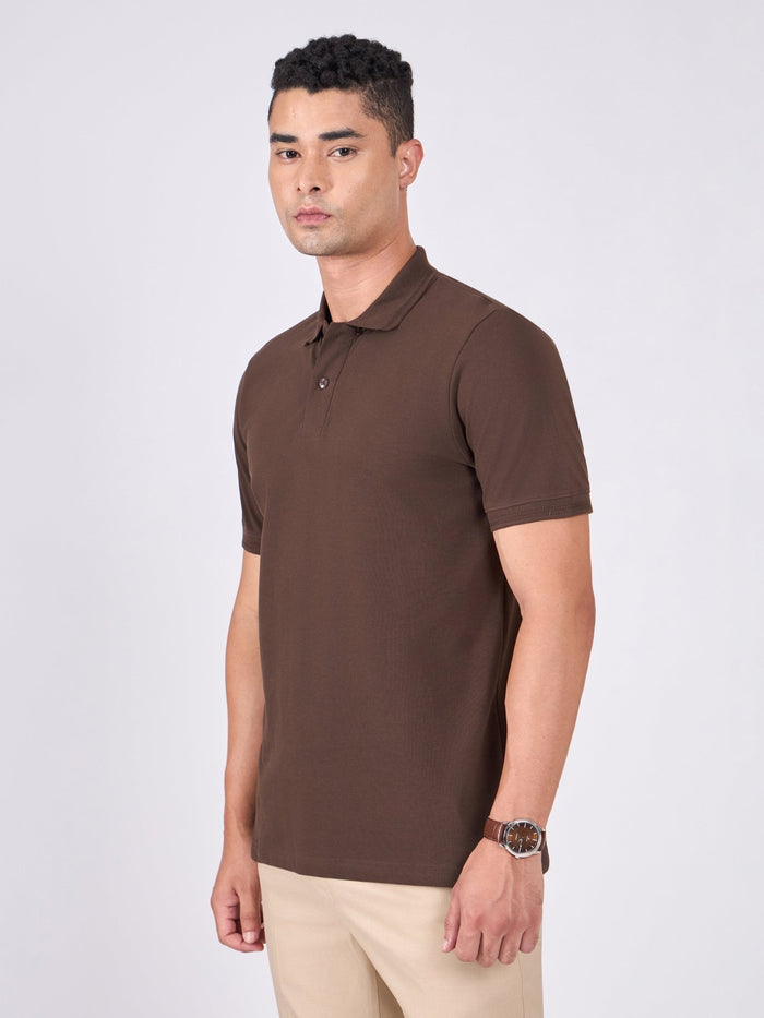 Men's Polo T-Shirt - dark coffee