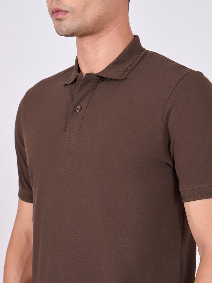 Men's Polo T-Shirt - dark coffee