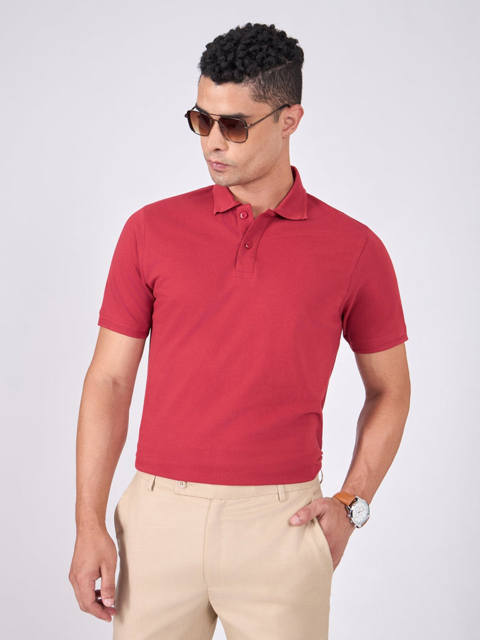 Men's Polo T-Shirt - robust red