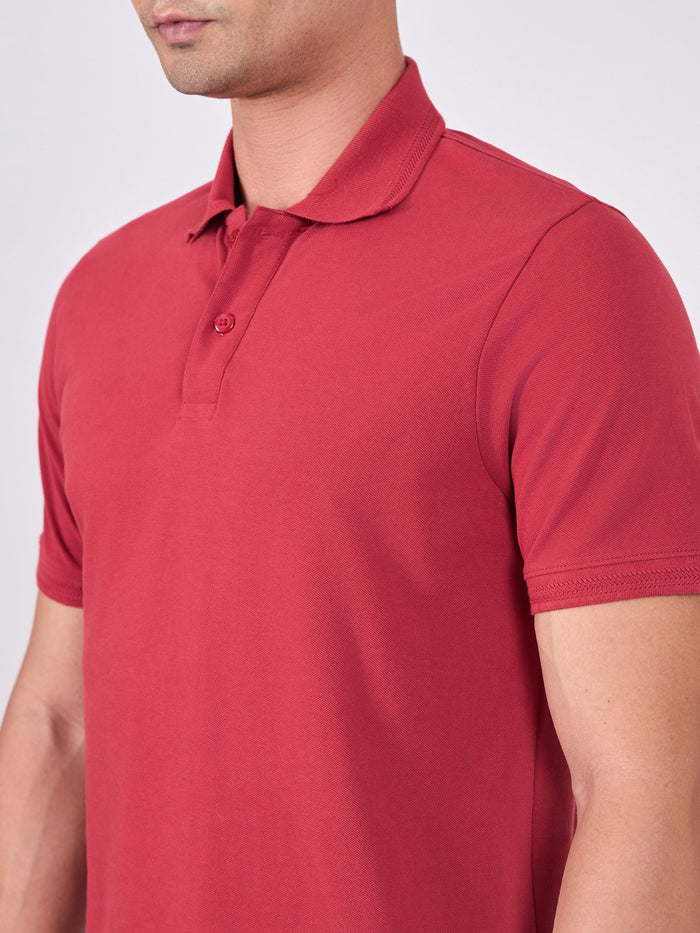 Men's Polo T-Shirt - robust red