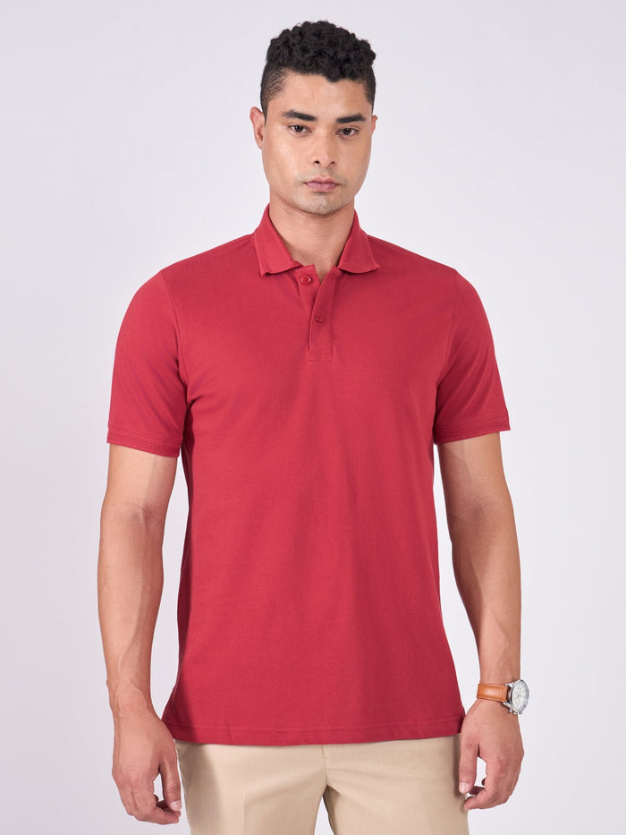 Men's Polo T-Shirt - robust red