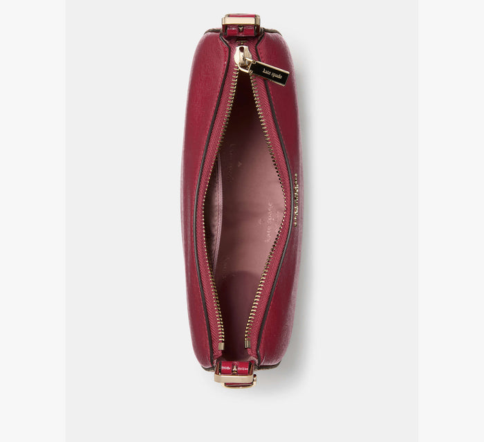 Nova Textured Patent Leather Small Crescent Shoulder Bag