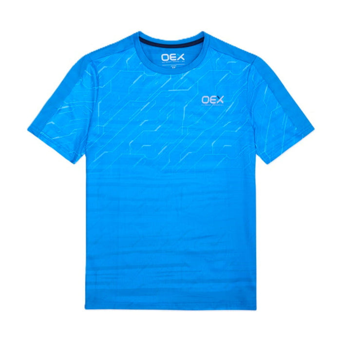 OEX Junior's 3-Piece Co-Ord Set Navy, T-shirt in vibrant azure with sporty design for active kids.