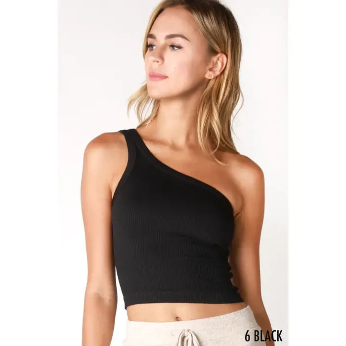 One Shoulder Crop Top