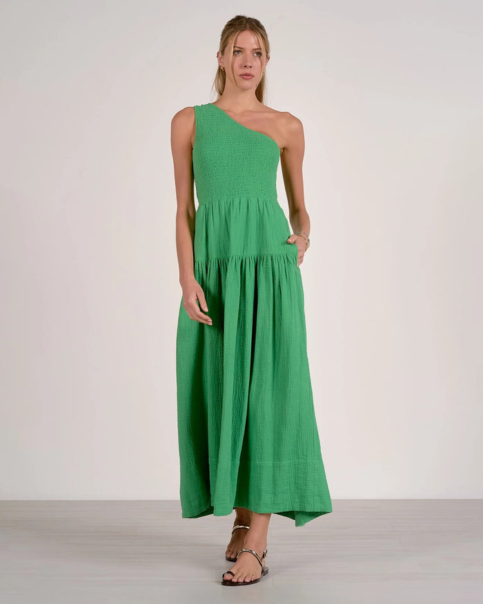 Kelly Green $|& Elan One Shoulder Maxi Dress - VOF Detail