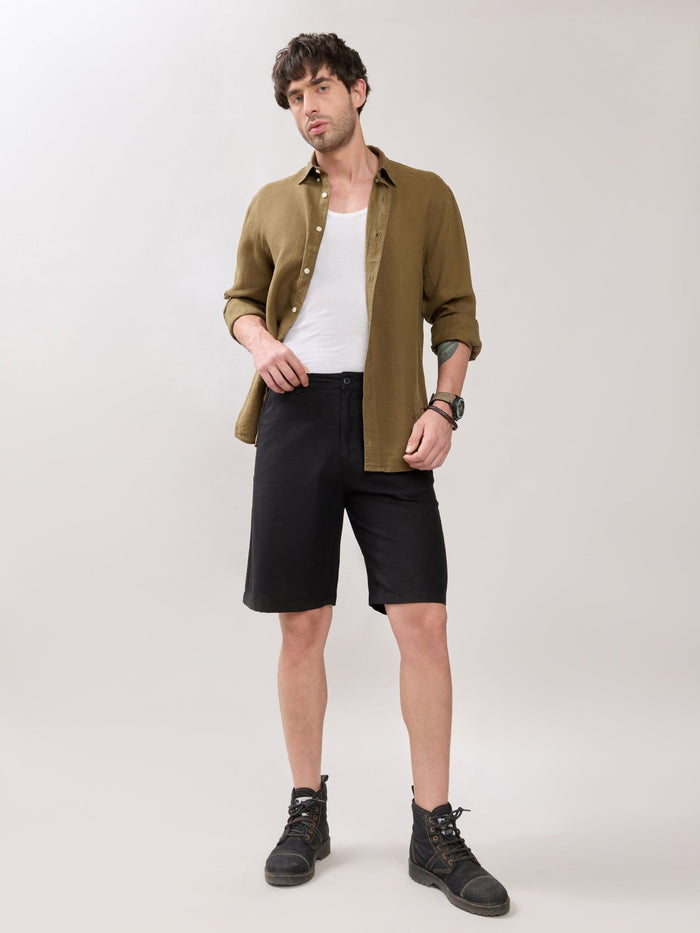 Origin - Regular Fit Shorts-  Black