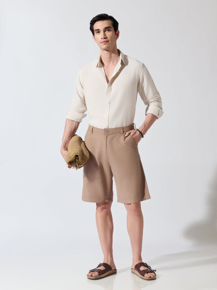 Origin - Regular Fit Shorts-  Brown