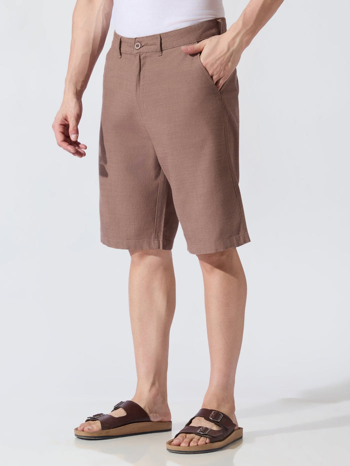 Origin - Regular Fit Shorts-  Coffee