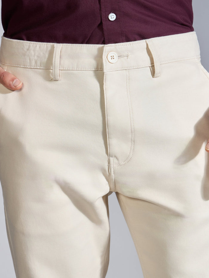 Orren - Slim Fit Cotton Pant - Cream