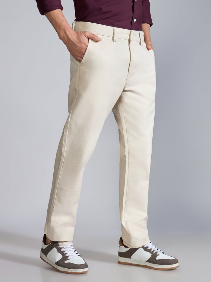 Orren - Slim Fit Cotton Pant - Cream