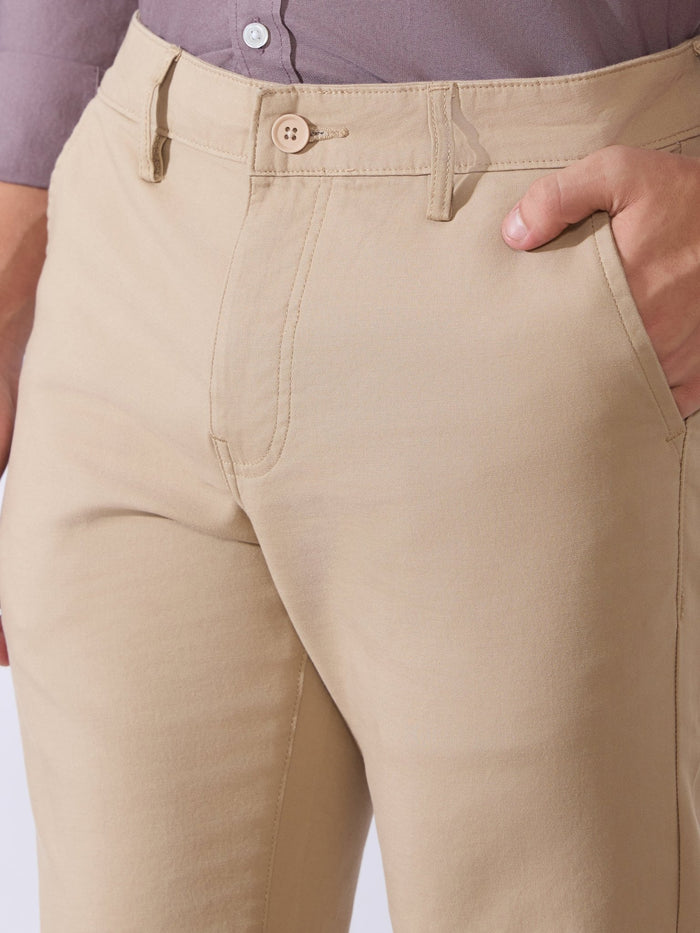 Orren - Slim Fit Cotton Pant - Dark Beige