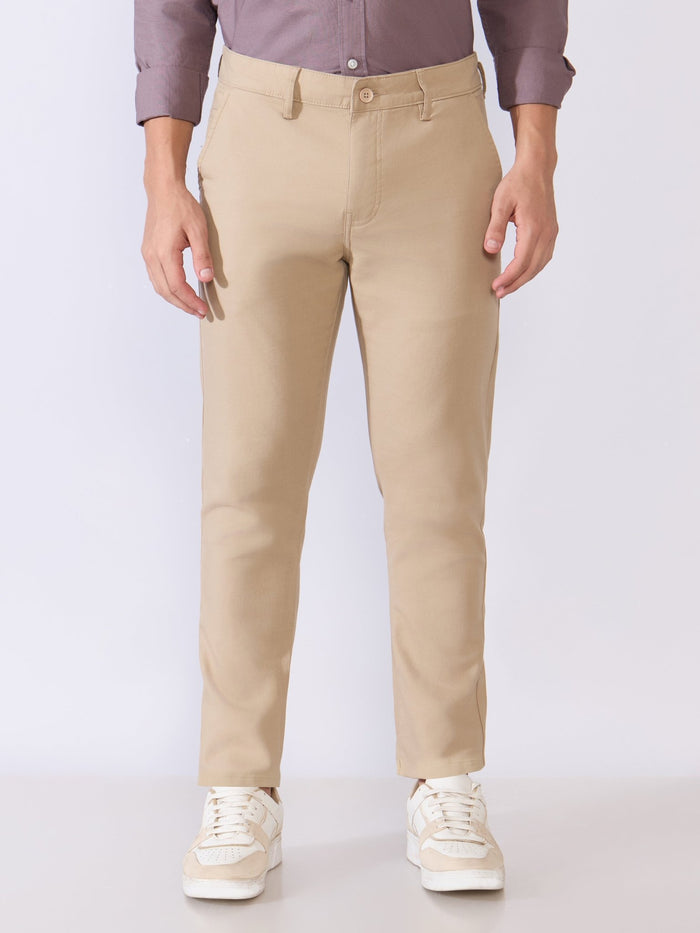 Orren - Slim Fit Cotton Pant - Dark Beige