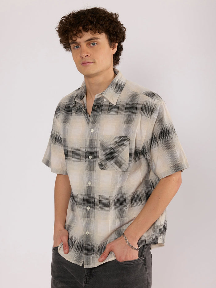 Orvar - Half Sleeve Checks Shirt - Black