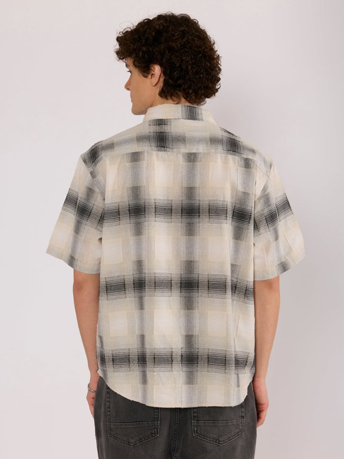 Orvar - Half Sleeve Checks Shirt - Black