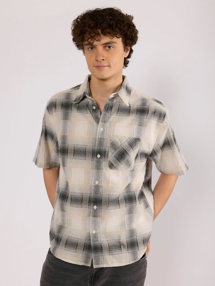 Orvar - Half Sleeve Checks Shirt - Black