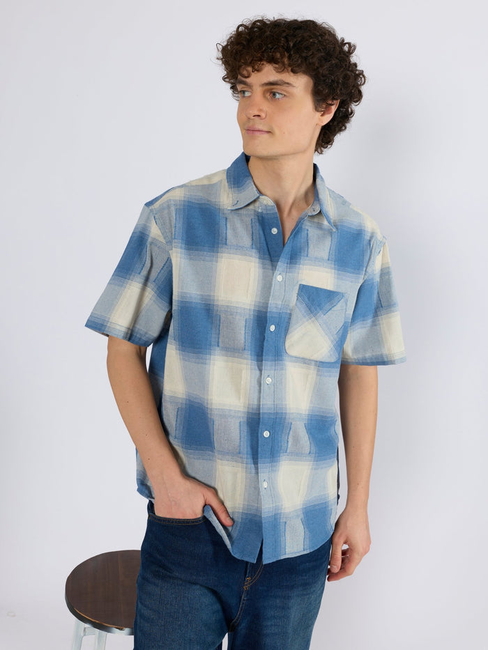 Orvar - Half Sleeve Checks Shirt - Blue
