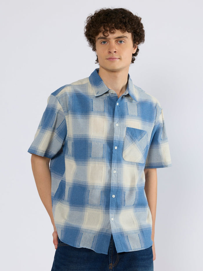 Orvar - Half Sleeve Checks Shirt - Blue
