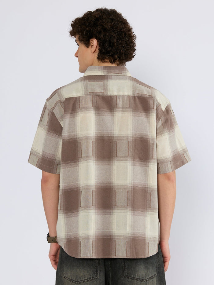 Orvar - Half Sleeve Checks Shirt - Brown