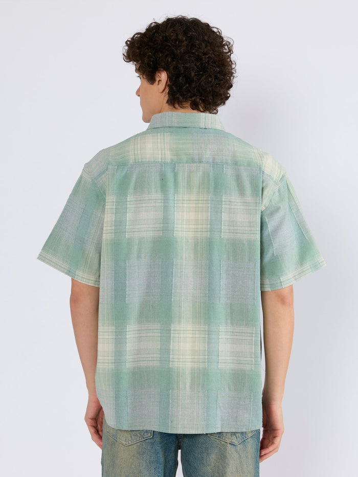 Orvar - Half Sleeve Checks Shirt - Sage Green