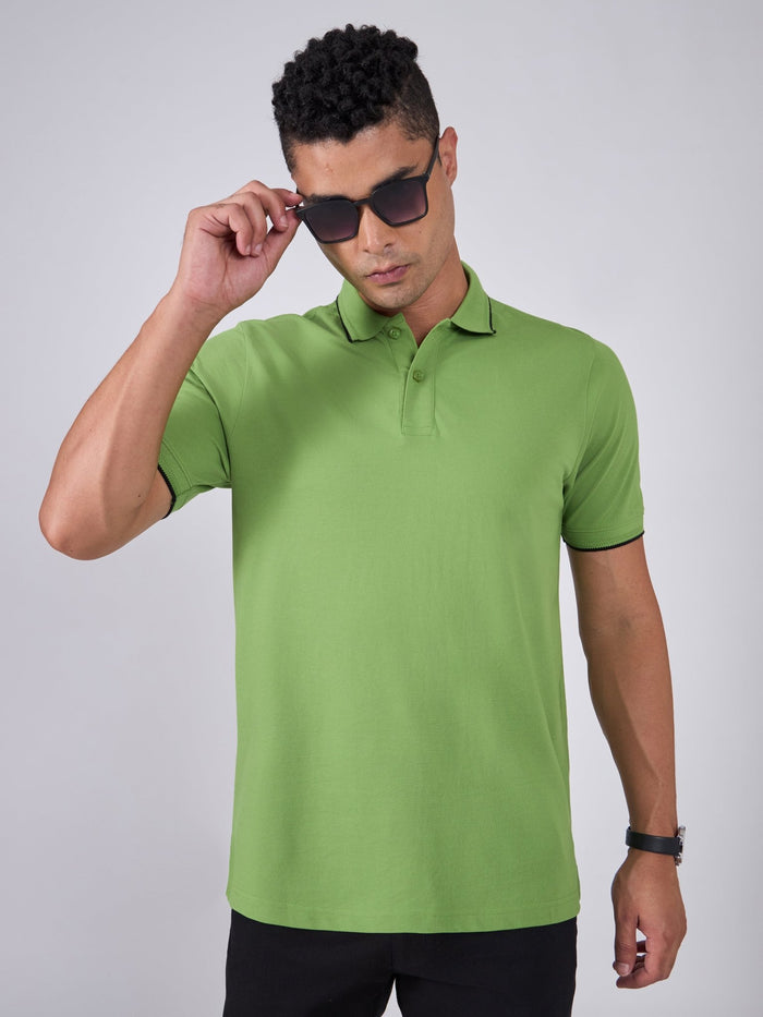 Men's Polo T-Shirt with Contrast Tipping - nephrite