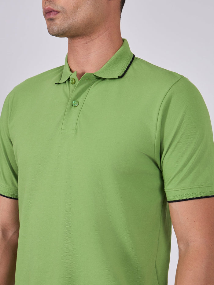 Men's Polo T-Shirt with Contrast Tipping - nephrite