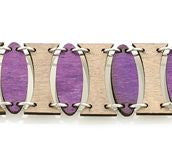 Oval pillar laser-cut wood bracelet, third colorway, made in USA
