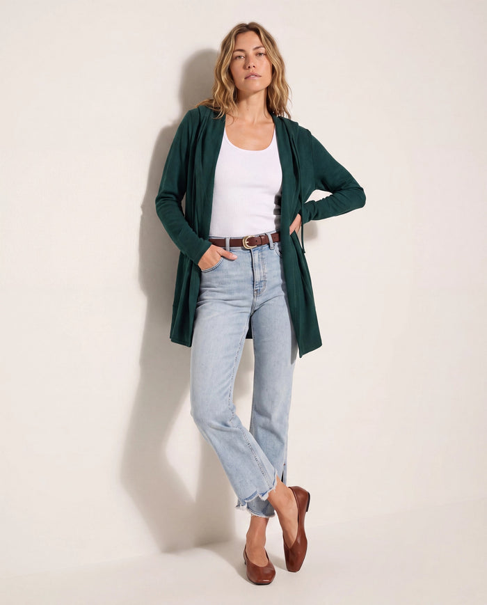 Hunter Green $|& SEAS Over The Falls Cardigan - UGC On Fig