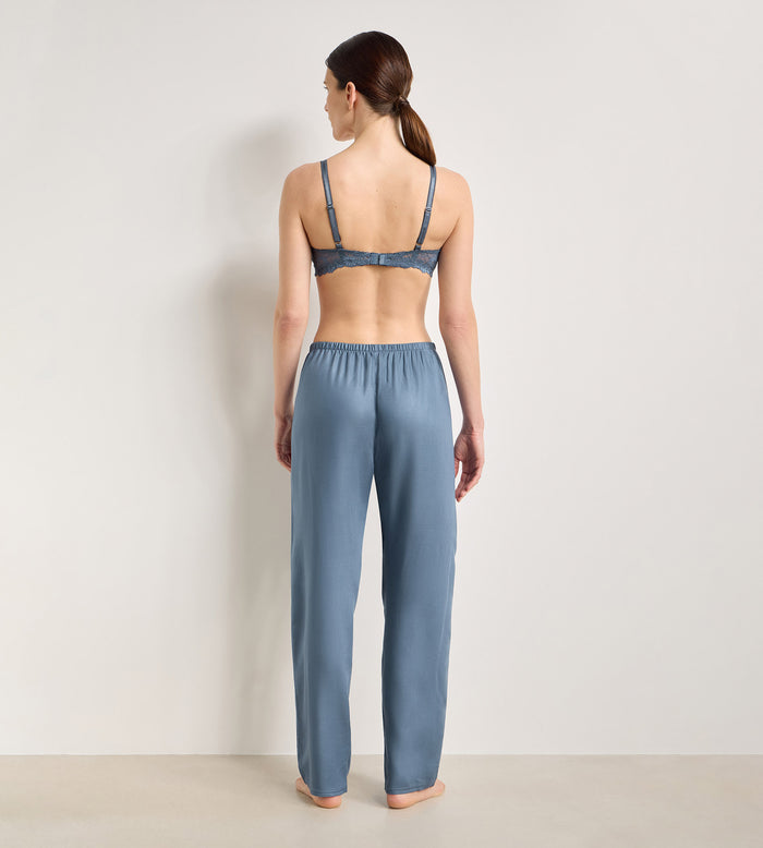 Pantalon de pyjama twill bleu poudré Slow Days Fresh Vibes