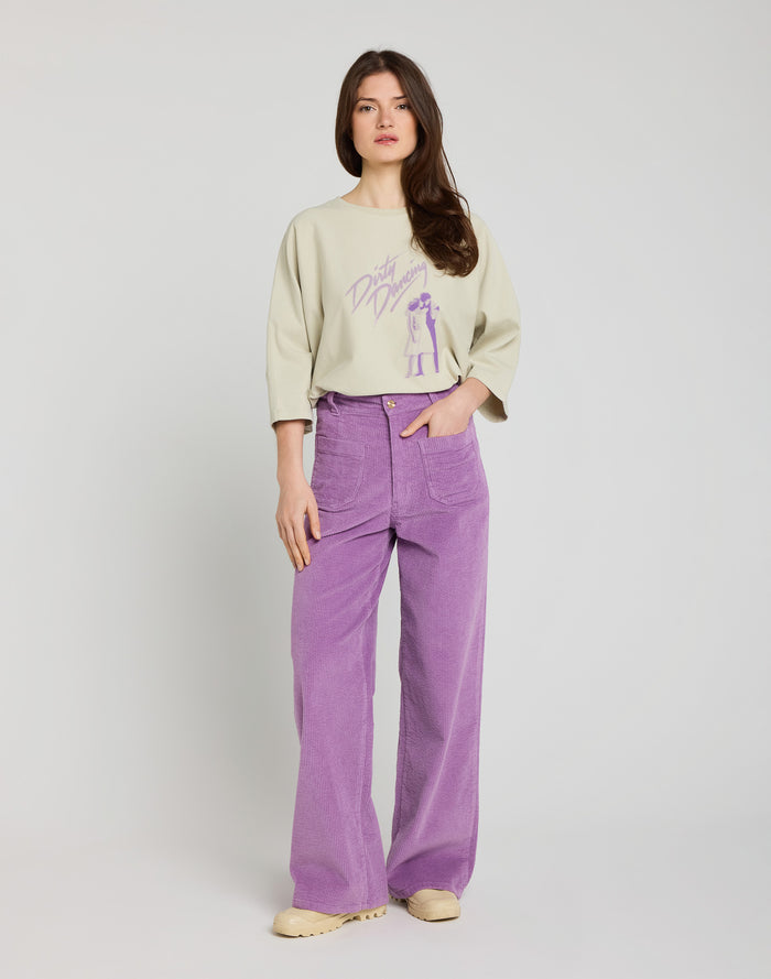 PANTALON JANE VELOURS CORDPURPLE