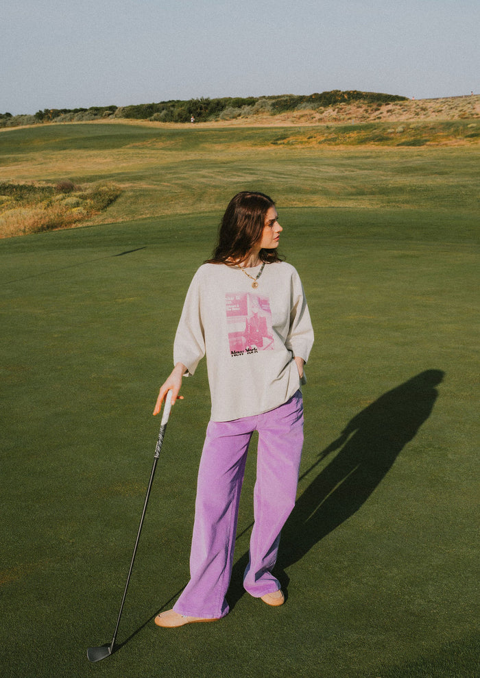 PANTALON JANE VELOURS CORDPURPLE