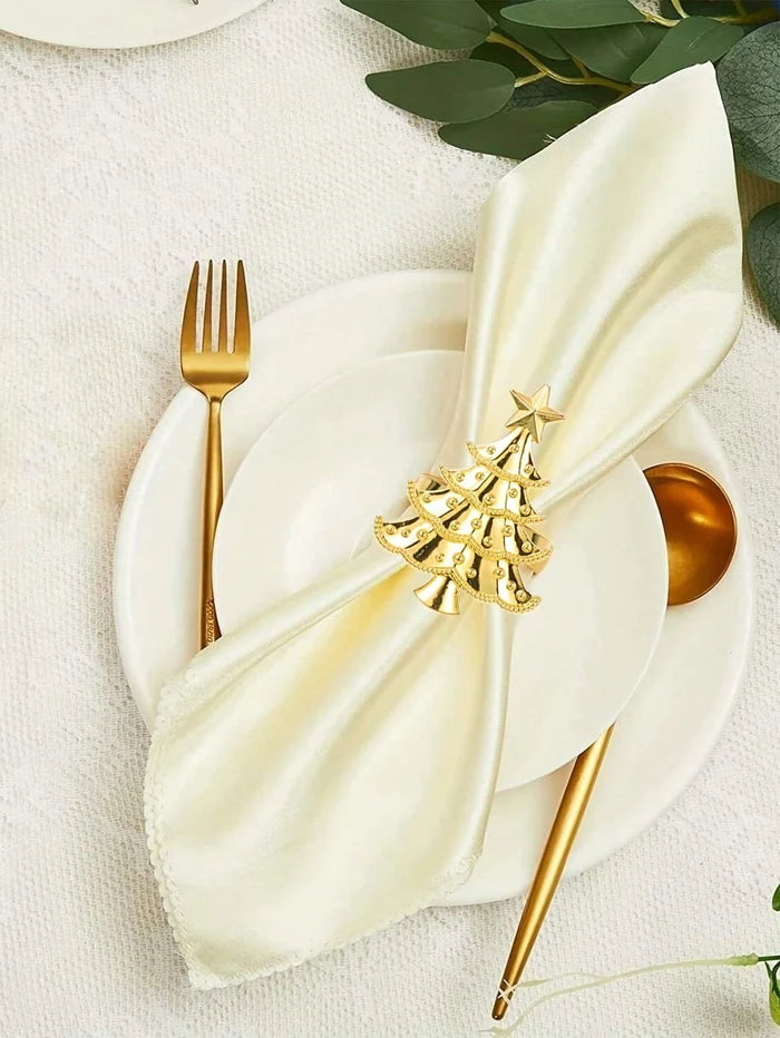 Paquete 6 Anillos Dorados para Servilletas de Navidad